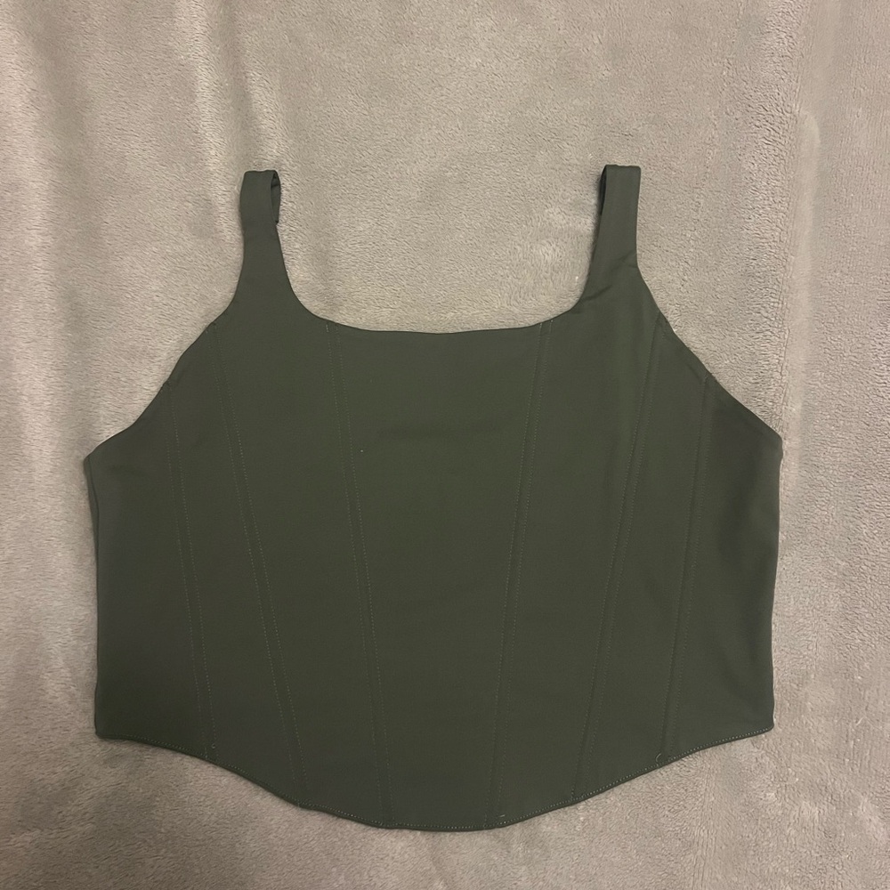 Reoria Olive Green Corset Top